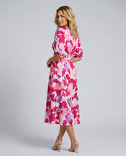 Phoebe Harrison | V-Neck Puff Sleeve Pleated Midi Dress For Women