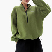 Elena Rousseau | Luxury Fleece Half-Zip Sweatshirt For Women
