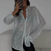 Ailsa Glenfield | Sheer Sequin Oversized Party Shirt For Women (Christmas / NYE)