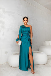 Valentina Moretti | One Shoulder Satin Evening Dress For Women