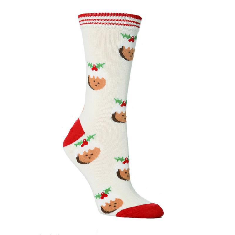 Merry Feet | Red Reindeer Print Christmas Socks Unisex