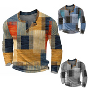 Ethan Morrison | Geometric Waffle Henley Sweater For Men