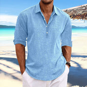 Giacomo Braybridge | Long Sleeve Half-Button Polo For Men