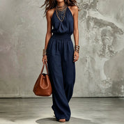 Sienna Murphy | Halter Wide-Leg Jumpsuit For Women