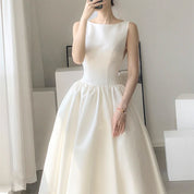 Isla Campbell | Minimalist White Midi Dress For Women