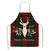 Chestnut | Red Tartan Script Print Christmas Apron Unisex
