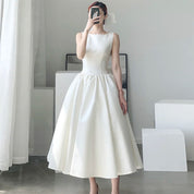 Isla Campbell | Minimalist White Midi Dress For Women