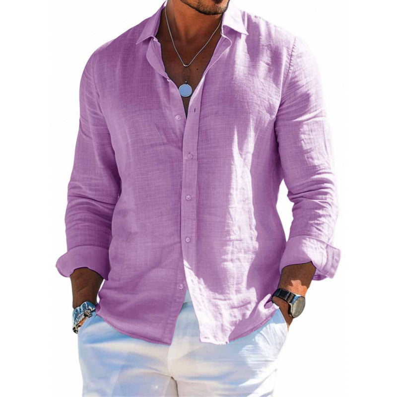 Bruno Harthurst | Grey Relaxed Linen-Look Shirt For Men