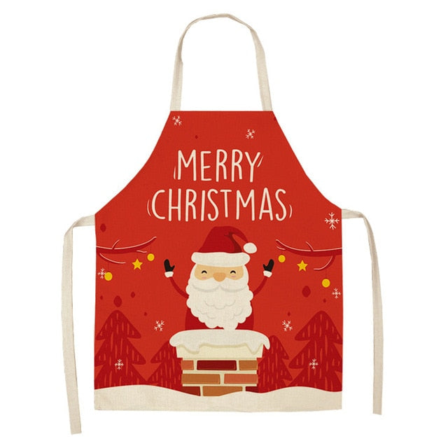 Chestnut | Red Tartan Script Print Christmas Apron Unisex