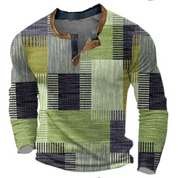 Ethan Morrison | Geometric Waffle Henley Sweater For Men