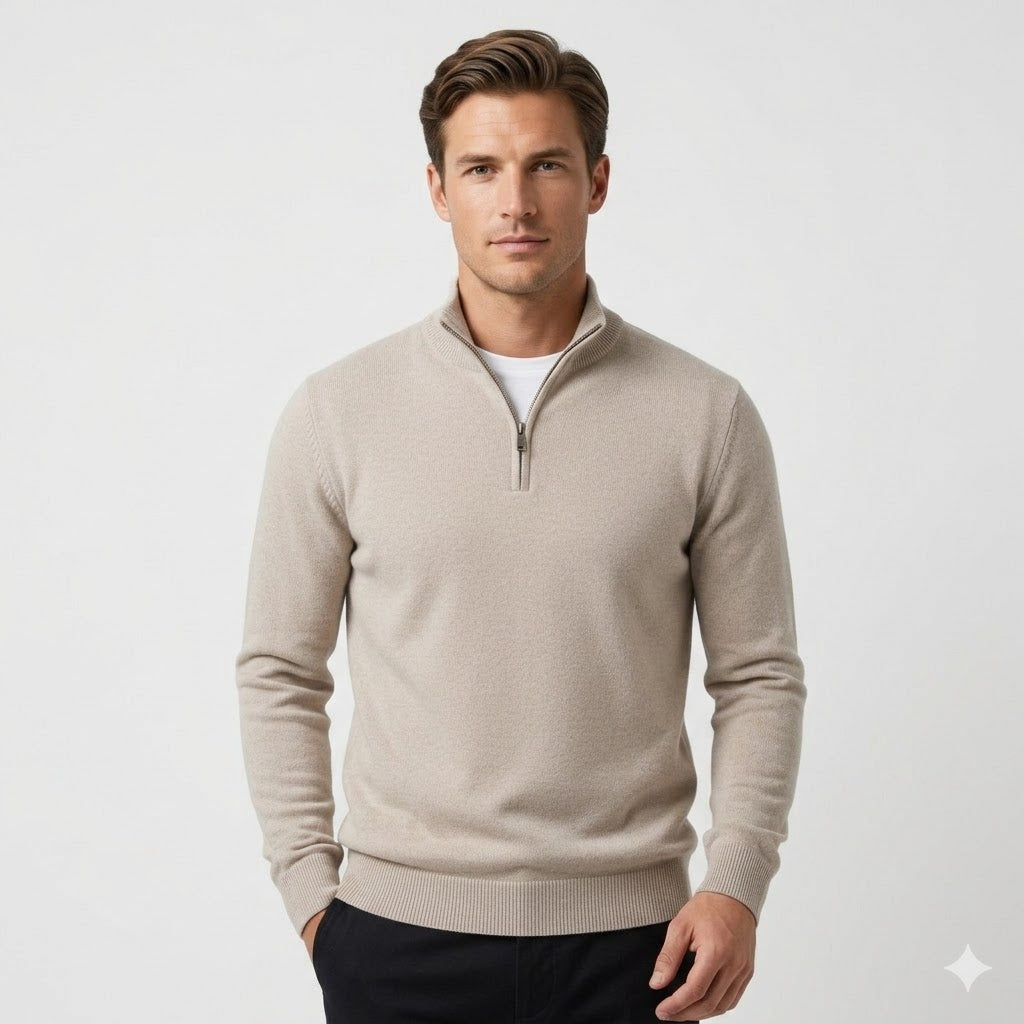 Luca Bellini | Heritage Zip Knit Sweater For Men