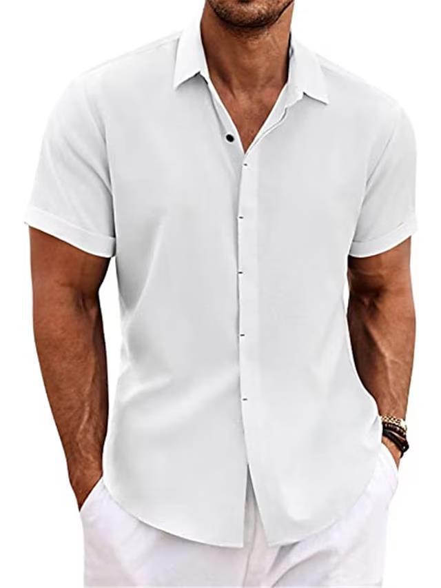 Cesare Crandale | Short Sleeve Linen-Look Summer Shirt For Men