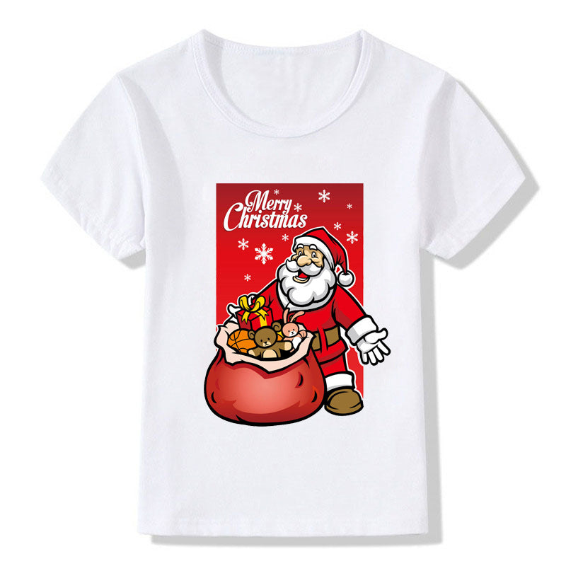 Merry Ember | White Santa Reindeer Christmas T-Shirt Unisex
