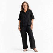Vilma Fenshaw | Linen-Look Zip Top And Trousers Set For Women