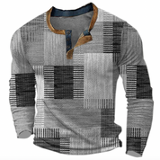 Ethan Morrison | Geometric Waffle Henley Sweater For Men