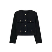 Sienna Lawson | Cropped Gold Button Jacket For Women