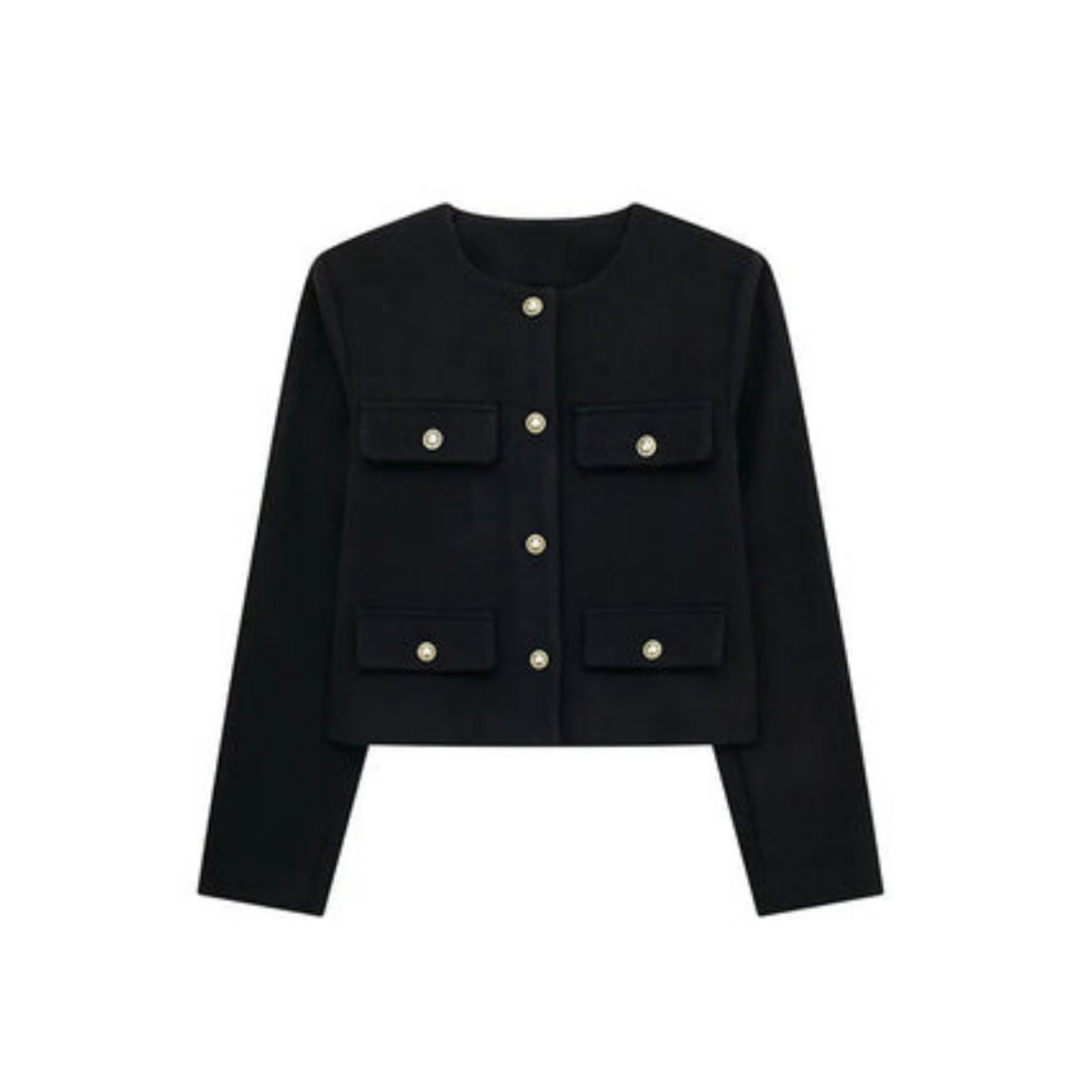 Sienna Lawson | Cropped Gold Button Jacket For Women