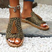 Naomi Kirkland | Woven Boho Sandals With Tassel Detail For Women