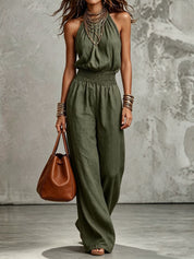 Sienna Murphy | Halter Wide-Leg Jumpsuit For Women