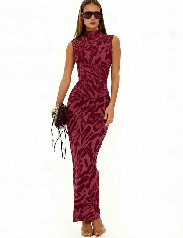 Tara Hughes | Leopard Print Bodycon Maxi Dress For Women