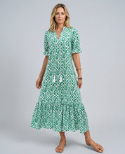 Isla Hargreaves | Ikat Print Tassel V-Neck Midi Dress For Women