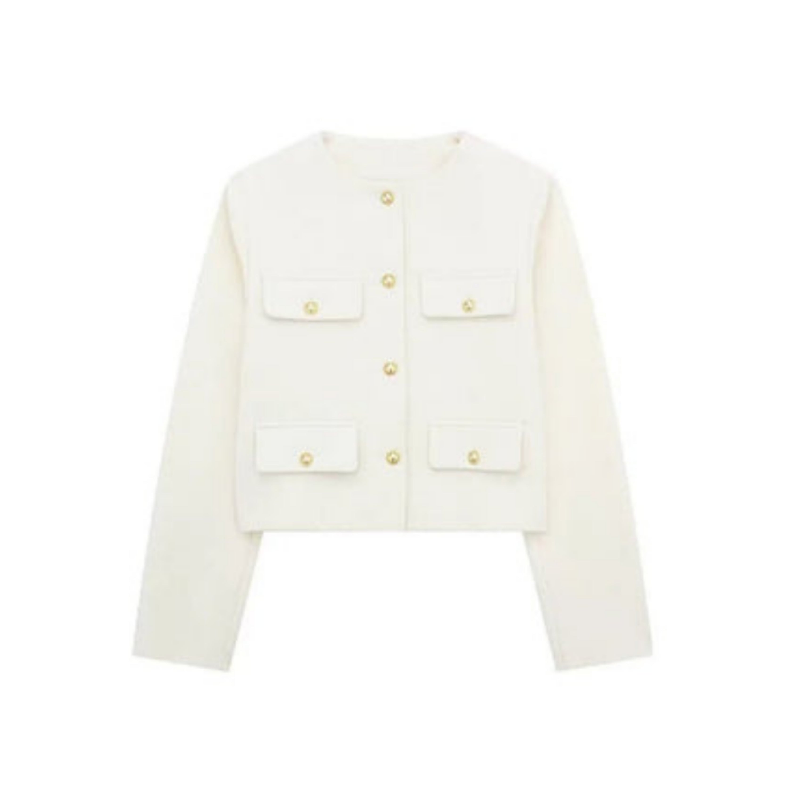 Sienna Lawson | Cropped Gold Button Jacket For Women