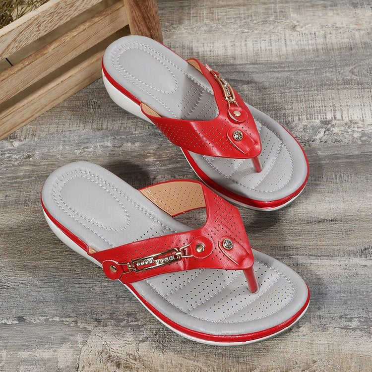 Ashleigh Cooper | Comfort Wedge Flip Flop Sandals For Women