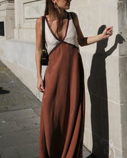 Rosalind Hawke | Maxi Dress With Colorblock V-Neck For Women