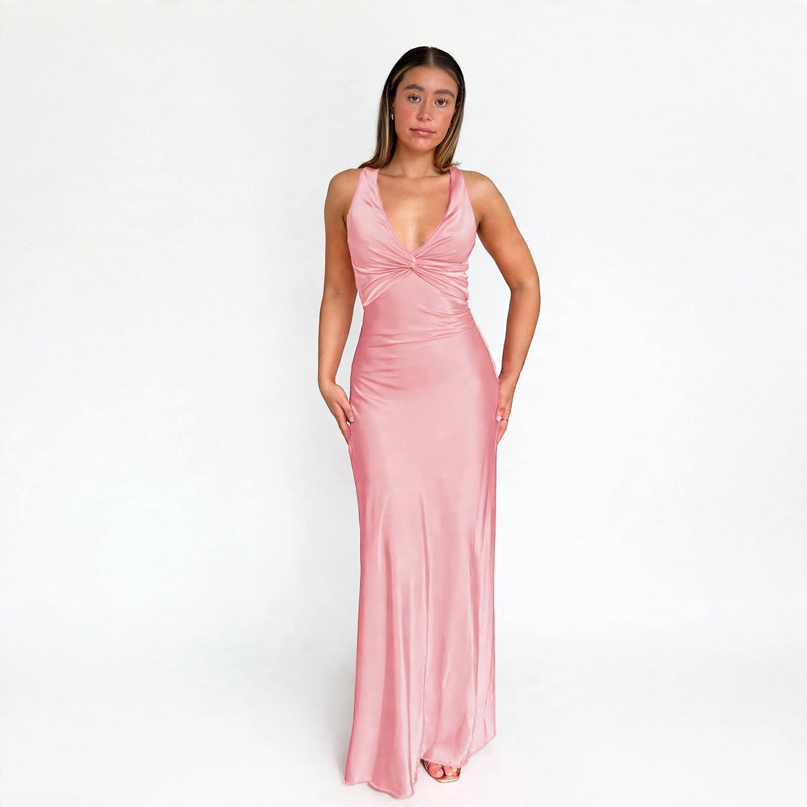 Mafalda Hunbrook | Silky Cross-Back Maxi Dress For Women