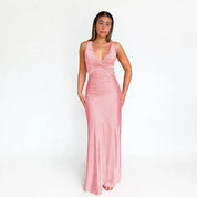 Mafalda Hunbrook | Silky Cross-Back Maxi Dress For Women