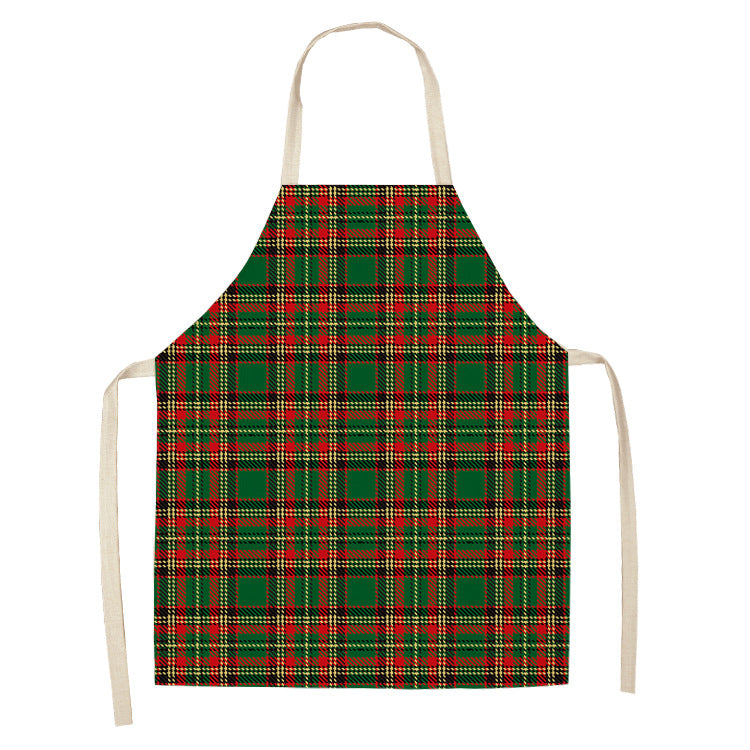 Yule Tide | Red Tartan Reindeer Print Christmas Apron Unisex