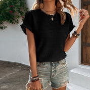 Olimpia Linworth | Textured Ruffle Sleeve T-Shirt For Women
