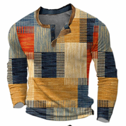 Ethan Morrison | Geometric Waffle Henley Sweater For Men