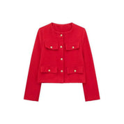 Sienna Lawson | Cropped Gold Button Jacket For Women
