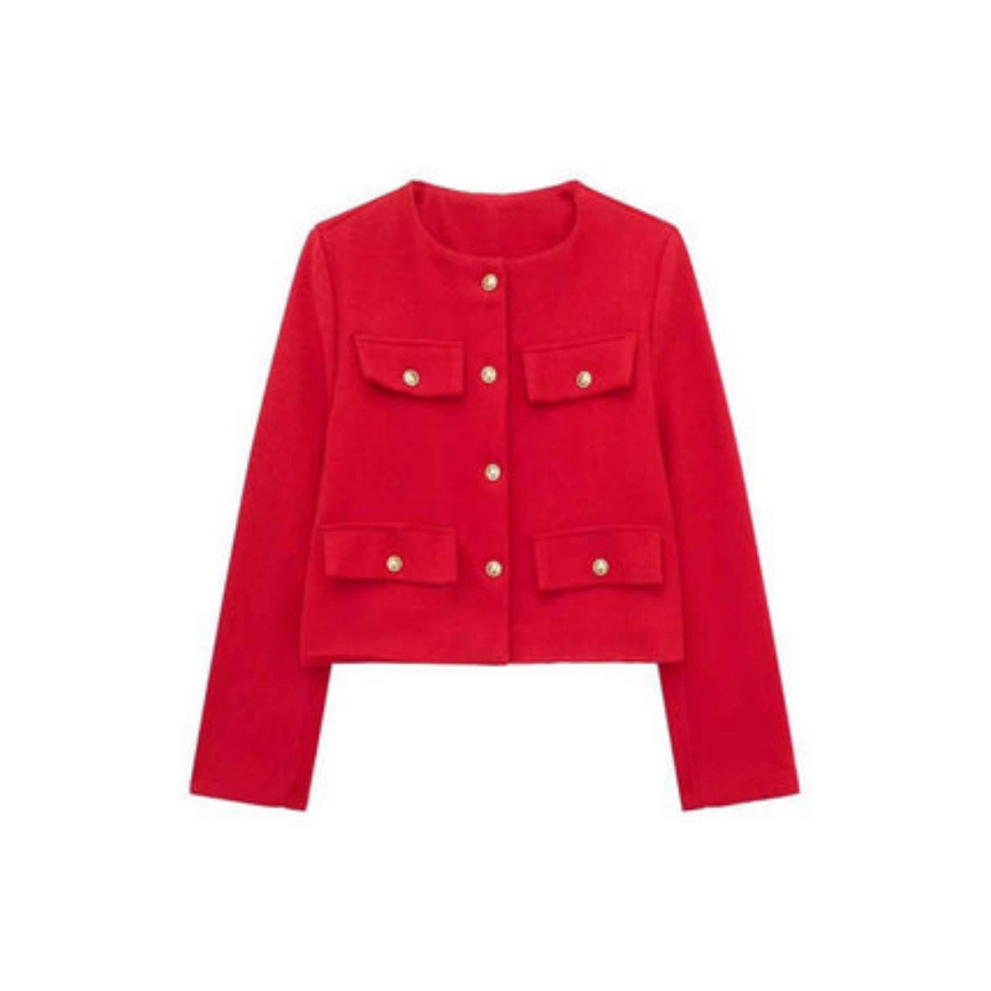 Sienna Lawson | Cropped Gold Button Jacket For Women
