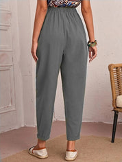 Elise Monroe | Cotton Linen Elastic-Waist Pants For Women