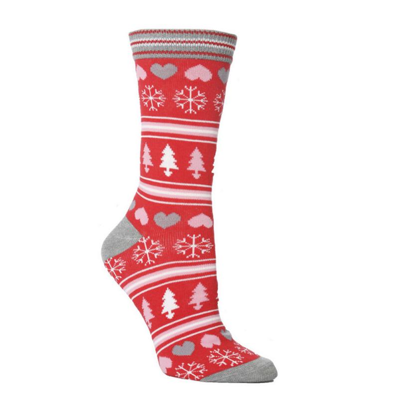 Merry Feet | Red Reindeer Print Christmas Socks Unisex