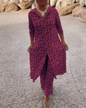 Rosalba Morholt | Printed Tunic & Wide-Leg Trousers Set For Women