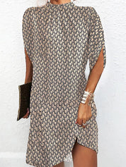 Ginevra Estmore | Brown Geometric Print Shift Dress For Women