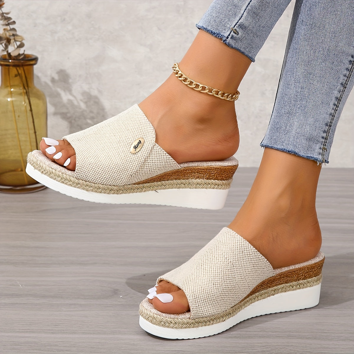 Marina Beckett | Woven Espadrille Wedge Sandals For Women