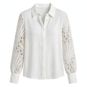Beatrice Langton | Sculptural Lace-Sleeve Blouse For Women