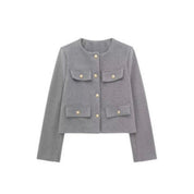 Sienna Lawson | Cropped Gold Button Jacket For Women