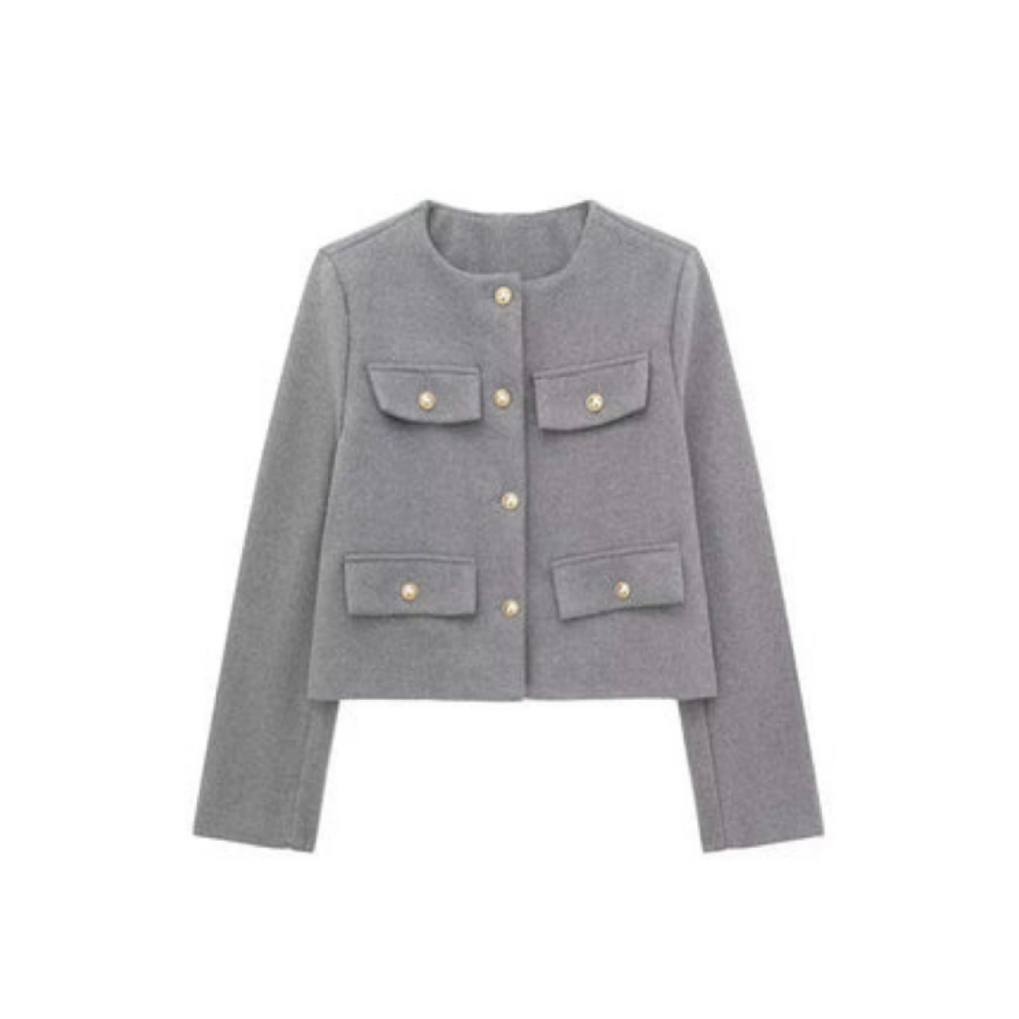 Sienna Lawson | Cropped Gold Button Jacket For Women