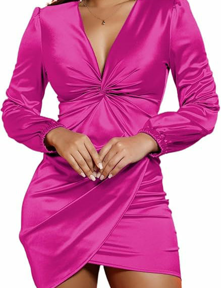 Isolde Thornford | Teal Satin Twist Front Graduation Dress For Women