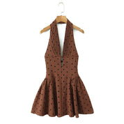 Phoebe Turner | Polka Dot Halter Mini Dress For Women