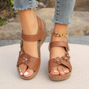 Elise Sheridan | Wedge Sandals With Floral Detail For Women
