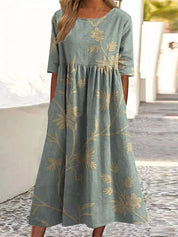 Tina Colebridge | Floral Print Half Sleeve Midi Dress For Women