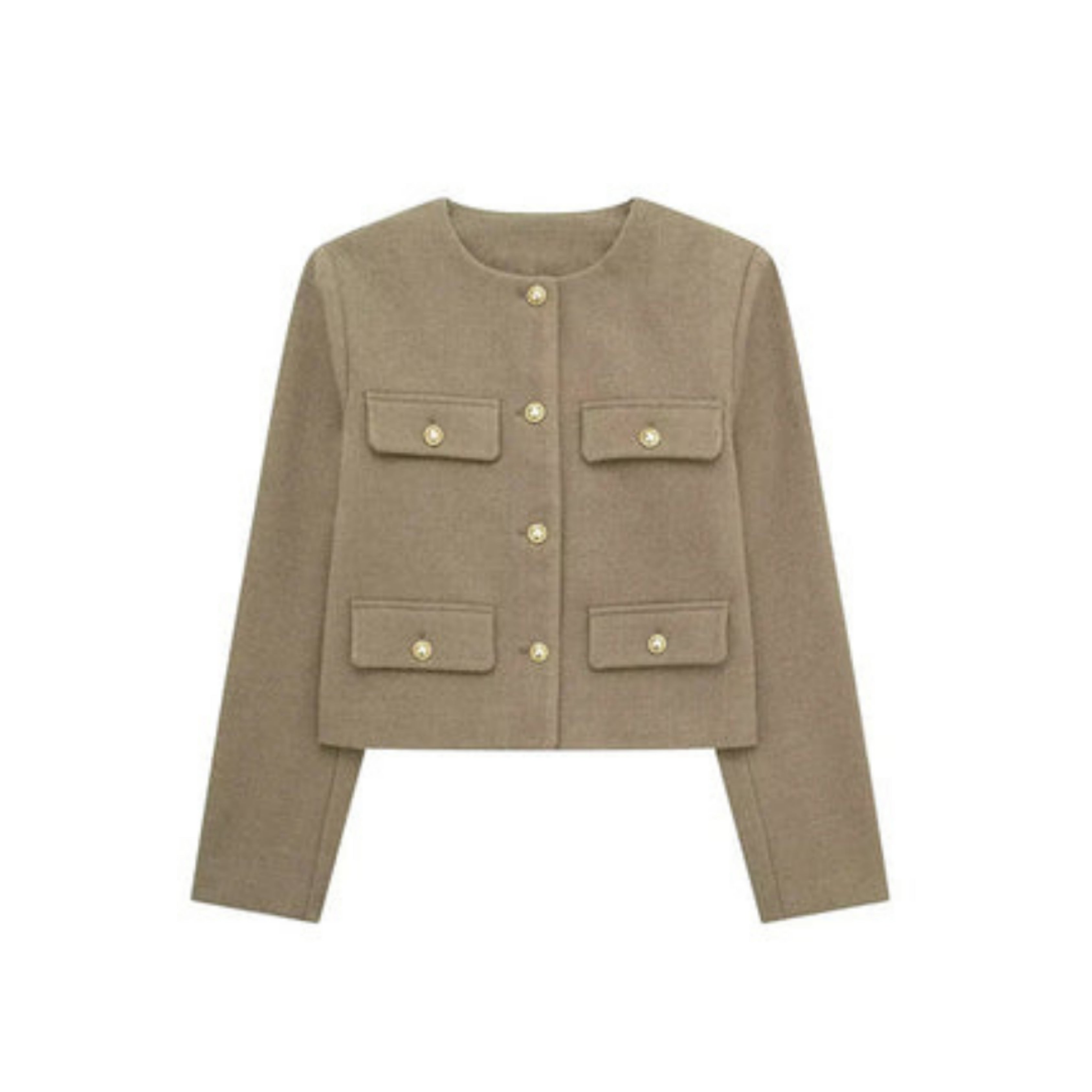 Sienna Lawson | Cropped Gold Button Jacket For Women