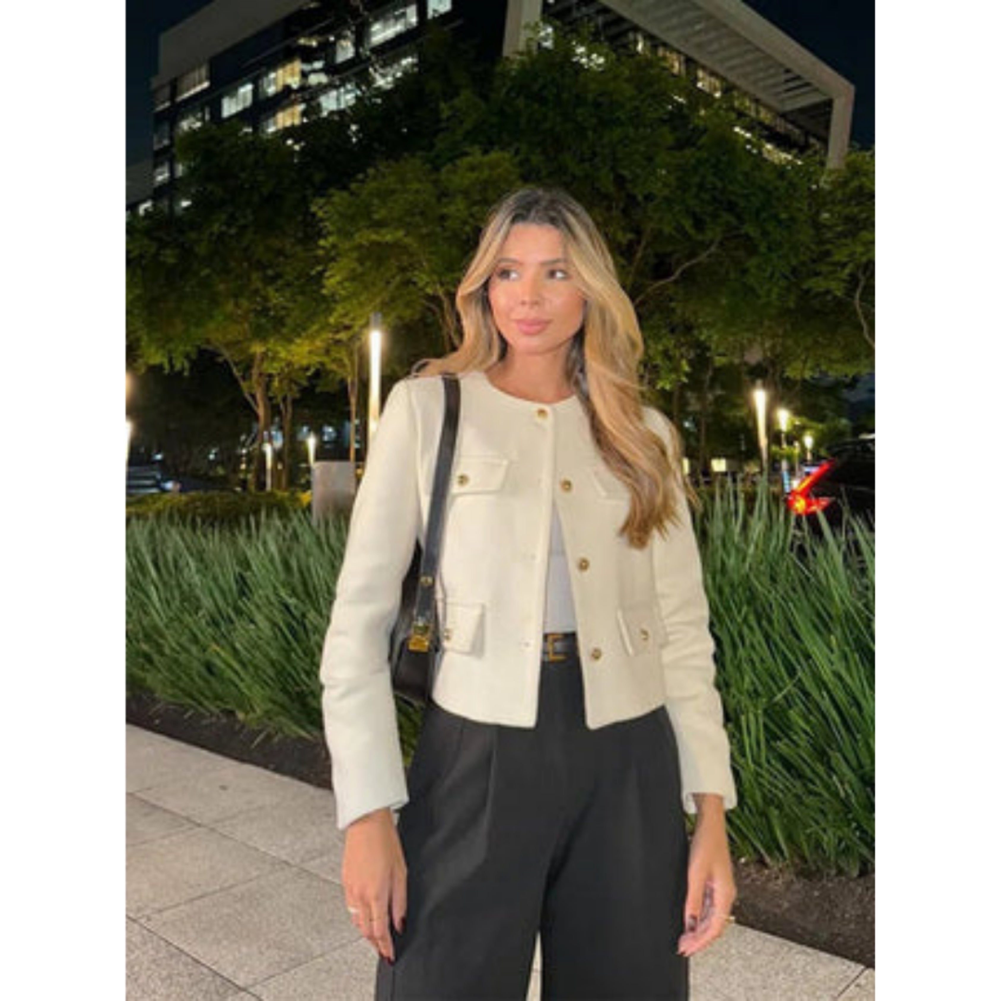 Sienna Lawson | Cropped Gold Button Jacket For Women