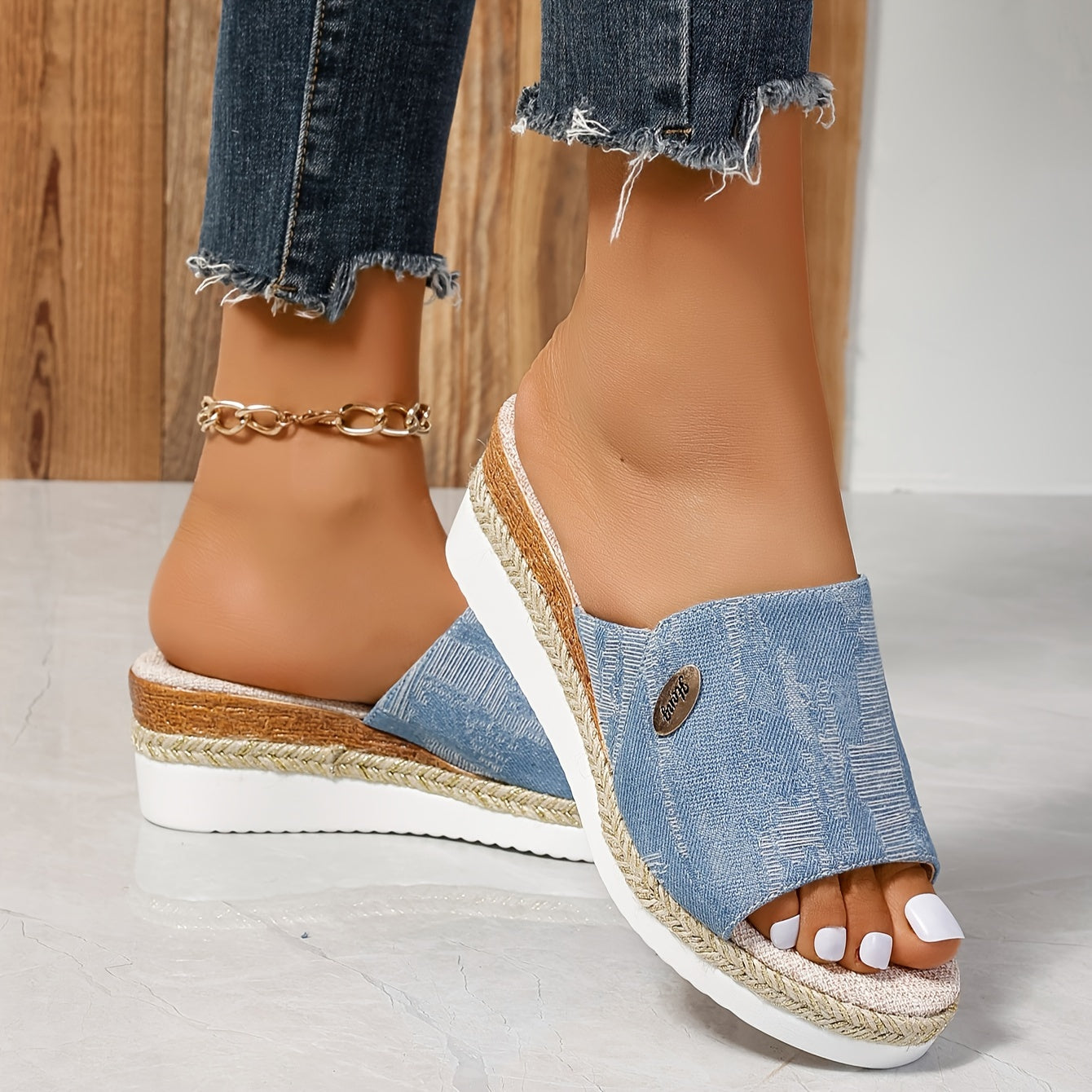 Marina Beckett | Woven Espadrille Wedge Sandals For Women